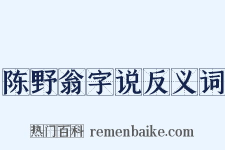 陈野翁字说反义词是什么意思的图片